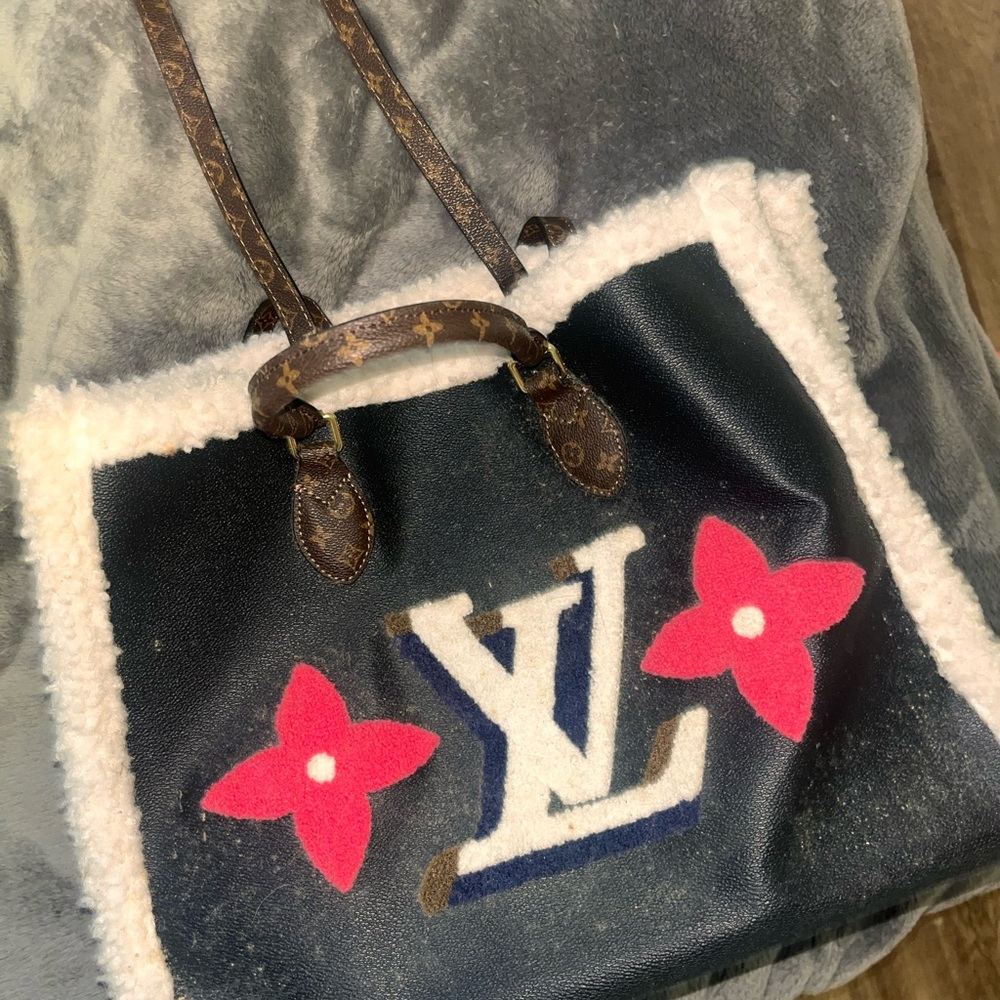 Black Tote Bag with Pink Accents